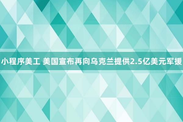 小程序美工 美国宣布再向乌克兰提供2.5亿美元军援